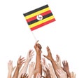 Multiethnic Arms Raised for the Flag of Uganda