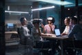 Multiethnic Business team using virtual reality headset Royalty Free Stock Photo