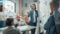 Multiethnic Businesspeople Having a Meeting in a Conference Room at an Office. Latin Man Doing a Royalty Free Stock Photo