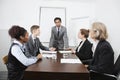 Multiethnic businesspeople at meeting in conference room Royalty Free Stock Photo