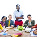 Multiethnic Cheerful Students with the Professor