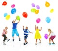 Multiethnic Children Balloon Happiness Friendship Concept Royalty Free Stock Photo