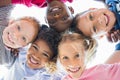 Multiethnic children in a circle Royalty Free Stock Photo