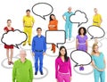 Multiethnic Colourful World People With Speech Bubbles Royalty Free Stock Photo