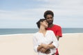 Multiethnic couple on the beach