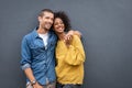 Multiethnic couple in love standing and holding hands Royalty Free Stock Photo