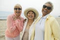 Multiethnic Female Friends Laughing On Beach Royalty Free Stock Photo