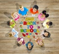 Multiethnic Group of Children with Back to School Concept Royalty Free Stock Photo