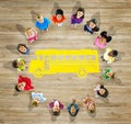 Multiethnic Group of Children with Back to School Concept Royalty Free Stock Photo