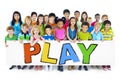 Multiethnic Group of Children with Play Concept Royalty Free Stock Photo