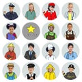 Multiethnic Group of Children with Various Jobs Concept