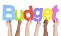 Multiethnic Group of Hands Holding Budget Royalty Free Stock Photo