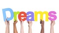 Multiethnic Group of Hands Holding Dreams Royalty Free Stock Photo