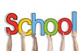 Multiethnic Group of Hands Holding School Concept Royalty Free Stock Photo