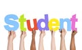 Multiethnic Group of Hands Holding Student