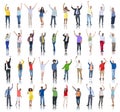 Multiethnic Group of People Arms Raised and Celebration Royalty Free Stock Photo