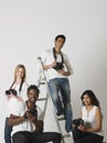 Multiethnic Group Of People With Cameras Royalty Free Stock Photo