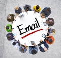 Multiethnic Group of People with Email Concept