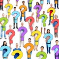 Multiethnic Group of People Holding Question Mark Royalty Free Stock Photo