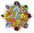 Multiethnic Group of People with Question Mark Royalty Free Stock Photo
