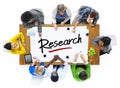 Multiethnic Group of People with Research Concept Royalty Free Stock Photo