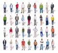 Multiethnic Group of People in a Row Royalty Free Stock Photo