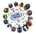 Multiethnic Group of People with Social Media Royalty Free Stock Photo