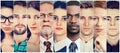Multiethnic group of serious people Royalty Free Stock Photo