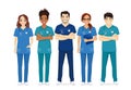 Multiethnic nurse characters group Royalty Free Stock Photo
