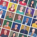 Multiethnic People Colorful Smiling Portrait Concept Royalty Free Stock Photo