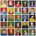 Multiethnic People Colorful Smiling Portrait Concept Royalty Free Stock Photo