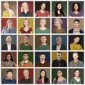 Multiethnic People Colorful Smiling Portrait Concept Royalty Free Stock Photo