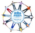 Multiethnic People Forming a Circle Holding Hands