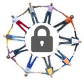 Multiethnic People Forming Circle and Security Concept Royalty Free Stock Photo