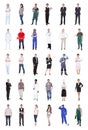 Multiethnic people with various occupations Royalty Free Stock Photo