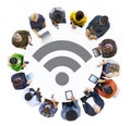 Multiethnic People with Wifi Technology Concepts