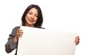 Multiethnic Woman Holding Blank White Sign Royalty Free Stock Photo