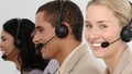 Multietnic business team working in a call centre