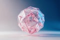 A shimmering gem of geometric wonder refracting light in a dance of pink and blue hues set against Royalty Free Stock Photo