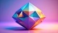 Iridescent Geometric Crystal Shape with Gradient Background 1 Royalty Free Stock Photo