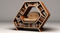 Multifaceted Geometry Bookcase Chair: A Cabincore Masterpiece