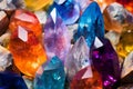 Multifaceted Quartz crystal colorful. Generate Ai