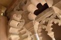 Antique multifoil arches of Nasrid style in Alcazaba, historic muslim palace