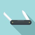 Multifunction knife icon, flat style