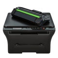 Multifunction printer with toner cartridge, 3D rendering Royalty Free Stock Photo