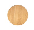 Multifunctional circular wooden cutting board isolated on white background with clipping path used for cutting bread, pizza or Royalty Free Stock Photo