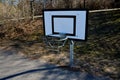 Multifunctional outdoor playground for ball games at school. Basketball hoops are at a low height for training beginners and child Royalty Free Stock Photo