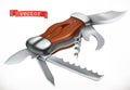 Multifunctional pocketknife. 3d vector icon Royalty Free Stock Photo