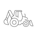 Multifunctional tractor line outline icon