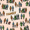 Multigenerational family freehand pattern with all